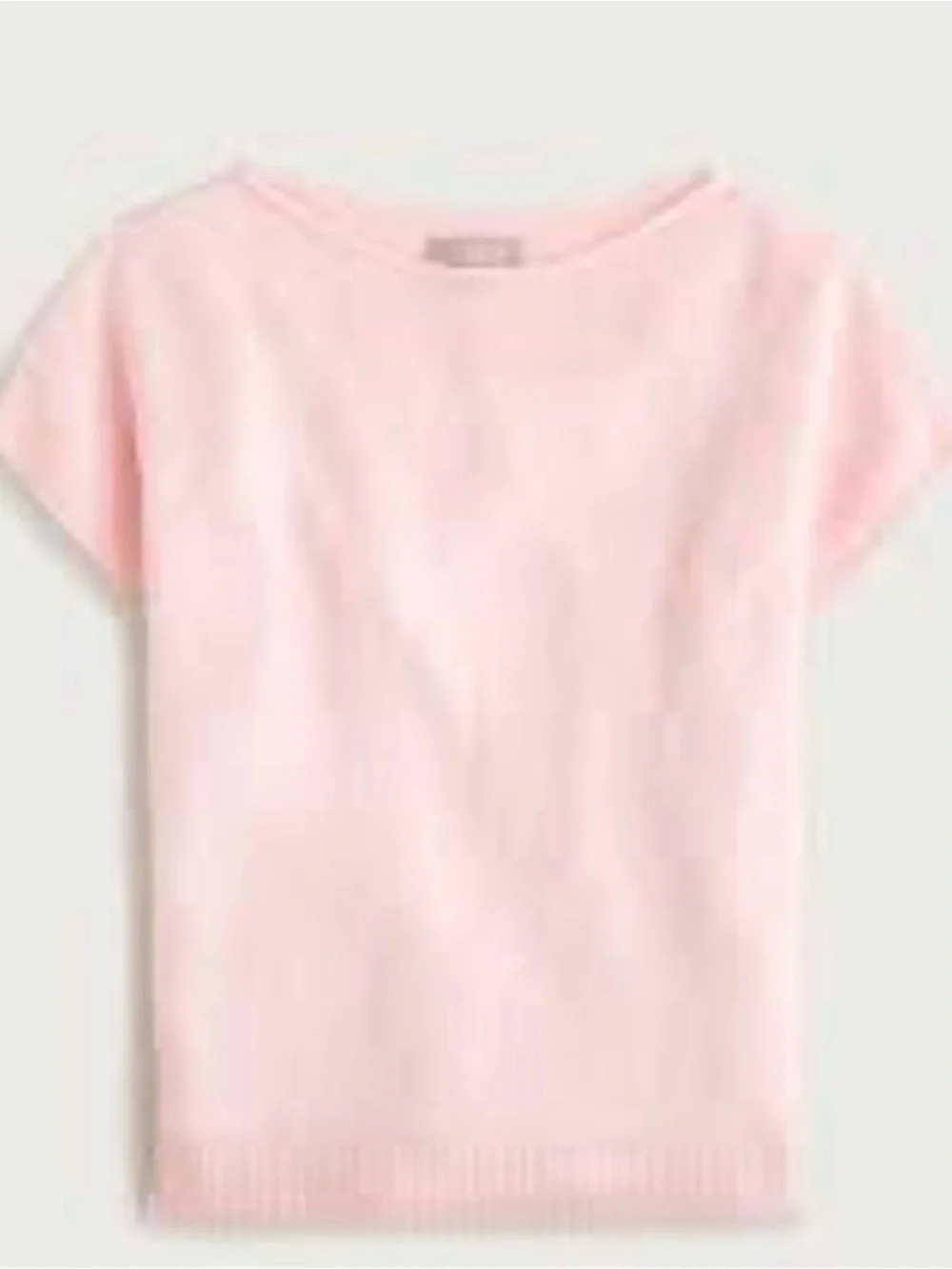 J. Crew Short-Sleeve Brushed Cashmere Tee in Pale Pink